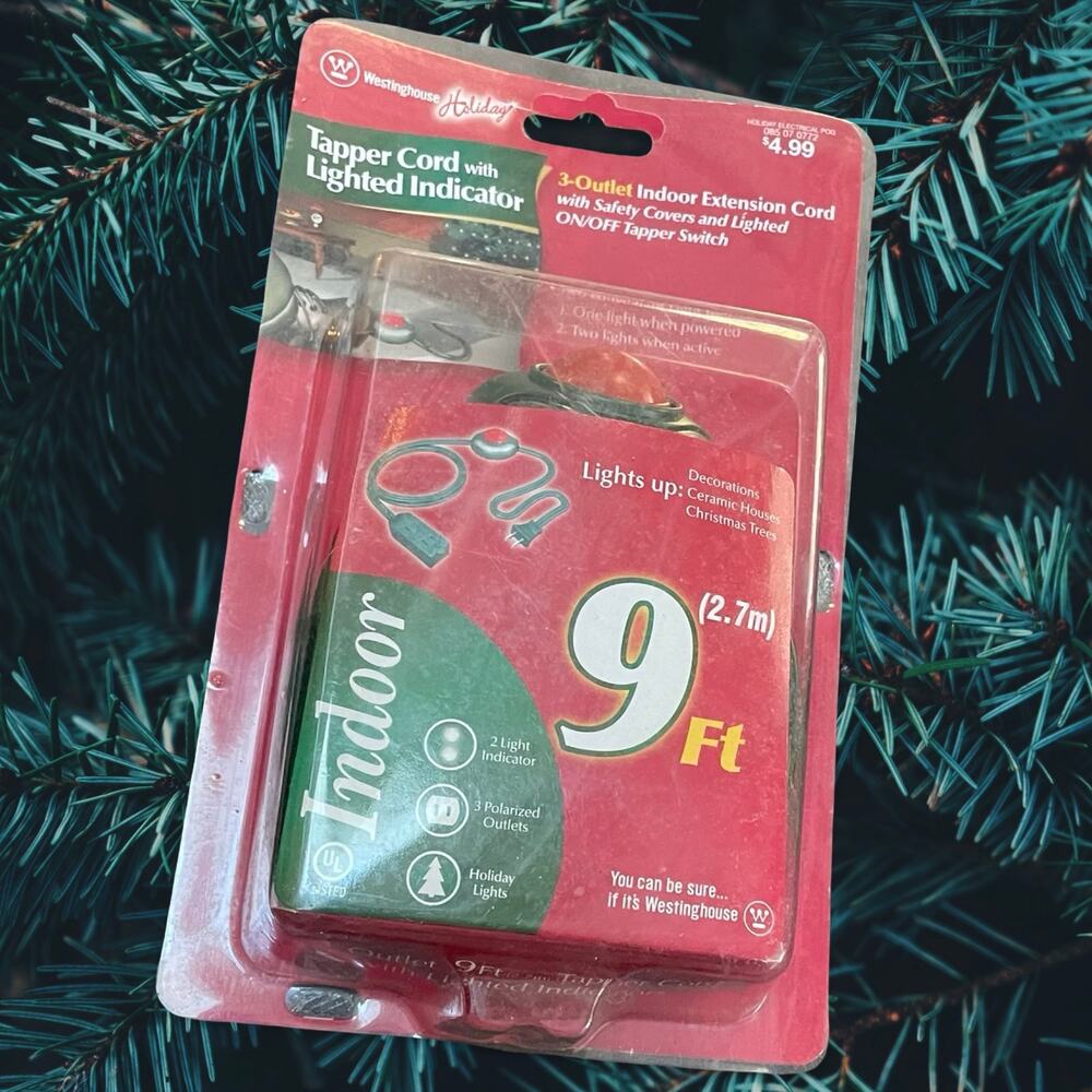 Westinghouse Indoor 9 ft Extension Cord 3-Outlet Lighted Foot Tapper Switch NEW